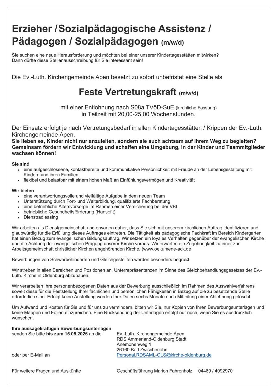 Feste Vertretungskraft