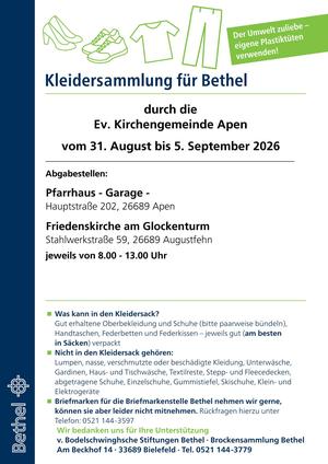 Kleidersammlung für Bethel