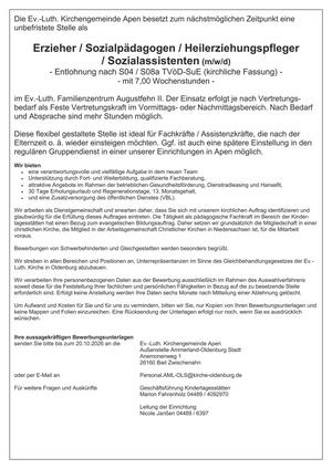 Vertretungskraft für das Familienzentrum A-fehn II
