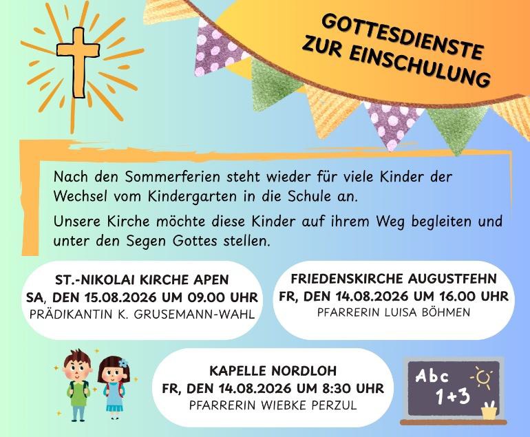 Gottesdienste zur Einschulung
